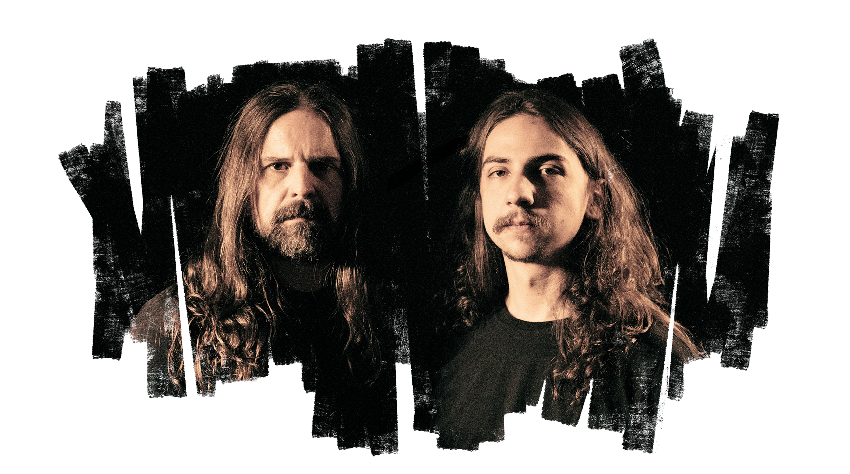 Na foto, Andreas e Yohan Kisser, músicos brancos com cabelo e barbas grandes e claras