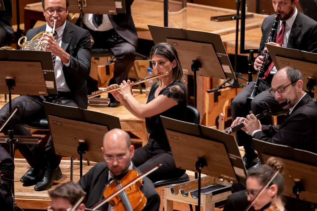 Foto de instrumentistas da Orquestra Sinfônica Municipal