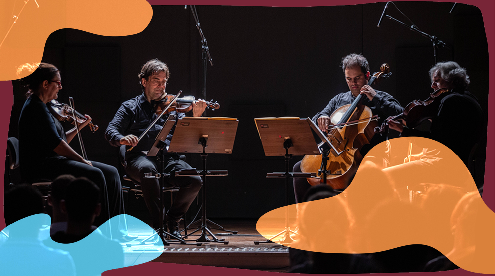 Foto dos quatro integrantes do Quarteto da Cidade