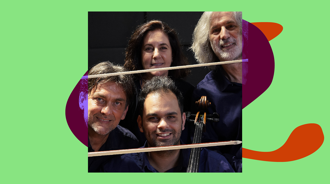 Foto dos quatro integrantes do Quarteto da Cidade