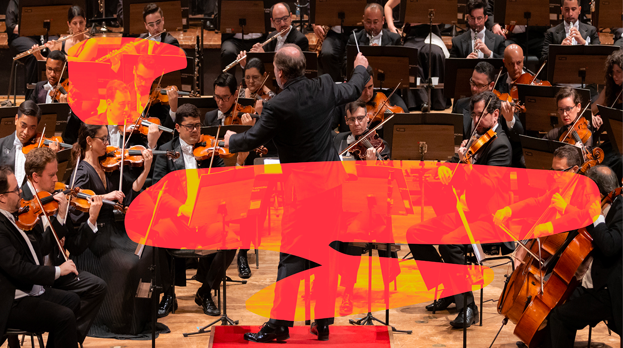 oRQUESTRA sINFÔNICA mUNICIPAL DURANTE UM CONCERTO