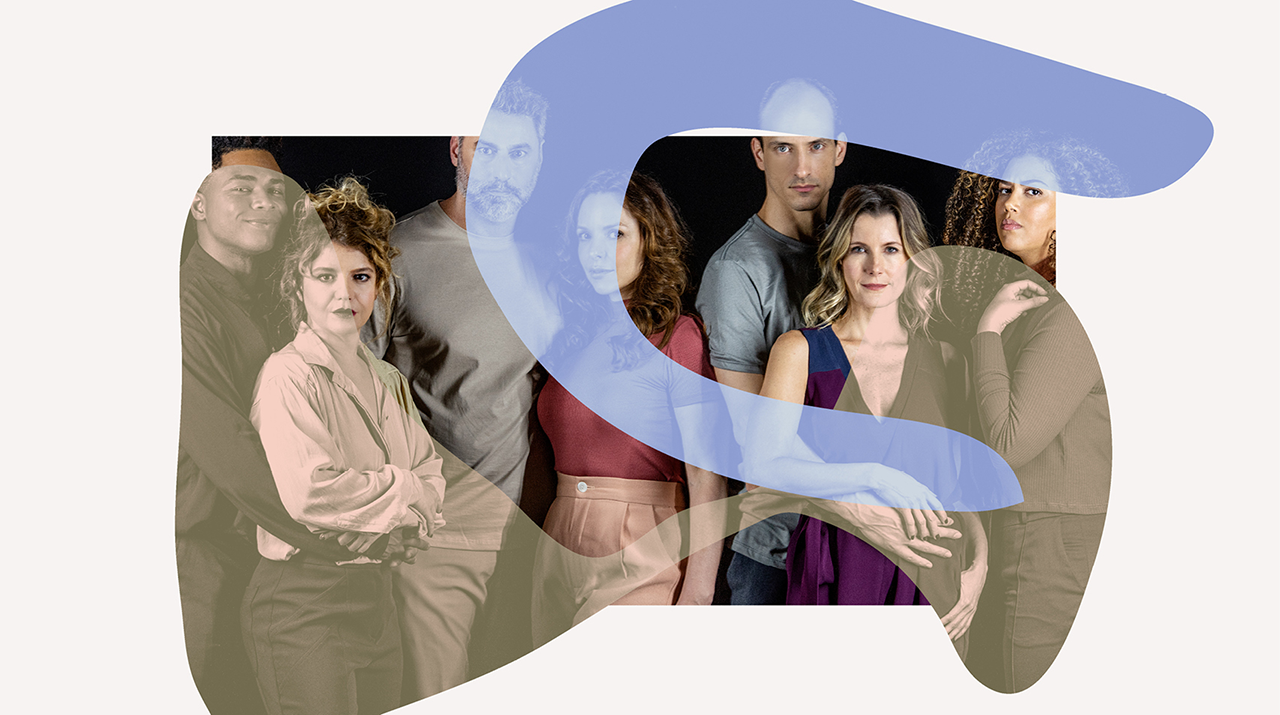 Foto do elenco de atores da peça Consentimento