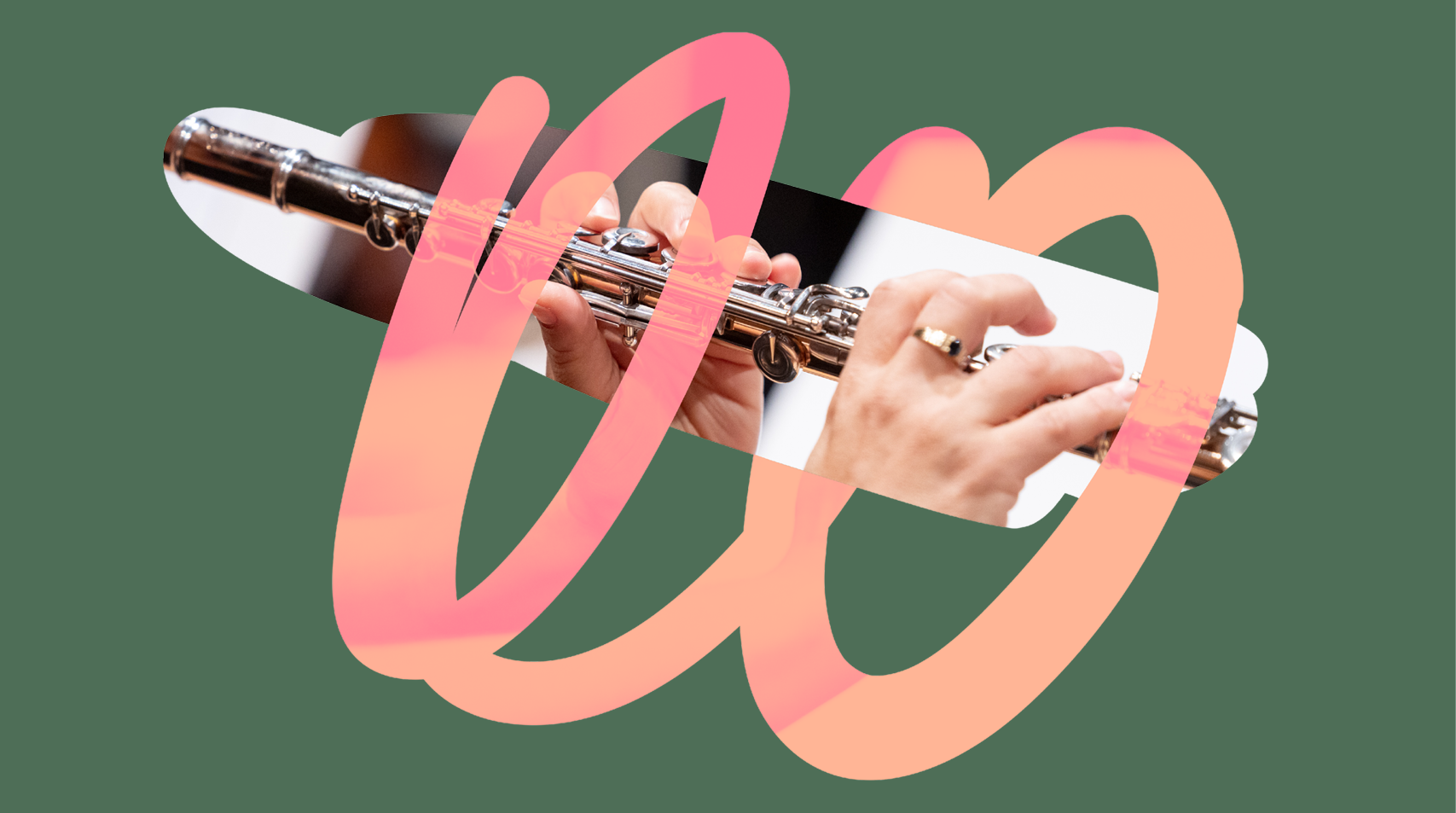 Foto de mão tocando flauta para divulgação do concerto Camerata